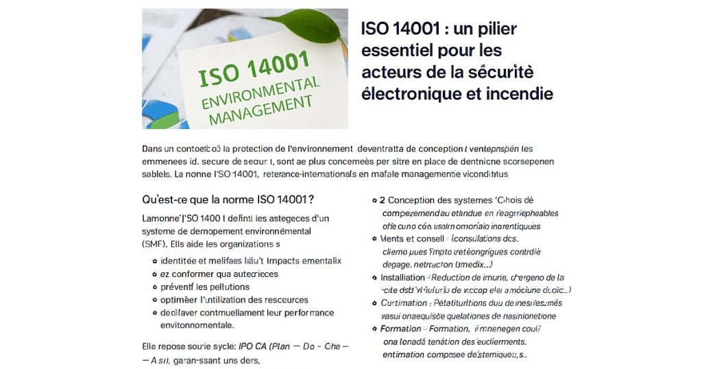 Audit ISO 9001 pour 🌿ISO 14001 : Un pilier essentiel pour les acteurs de la sécurité électronique et incendie